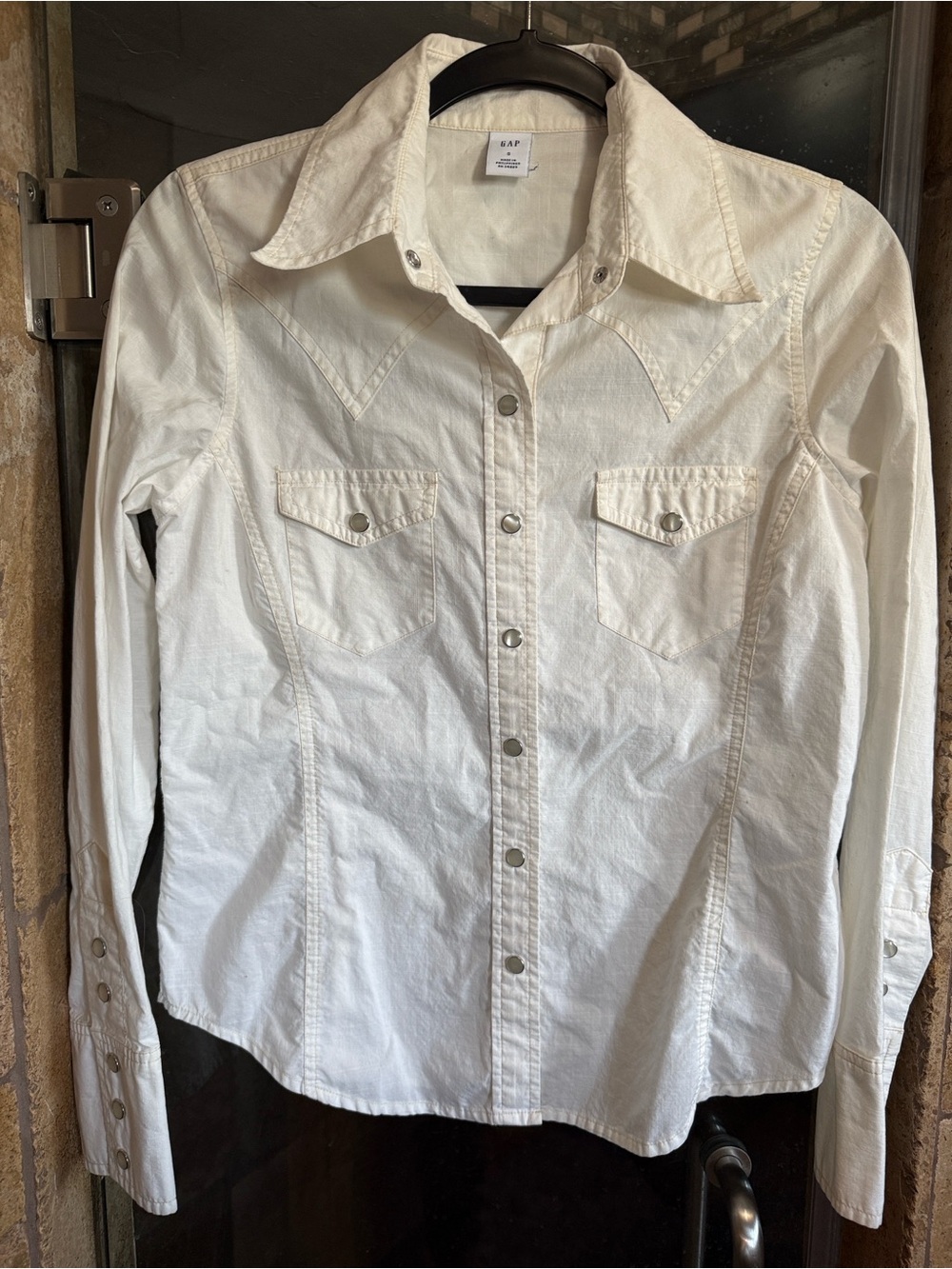 GAP White Snap-Front Western Shirt